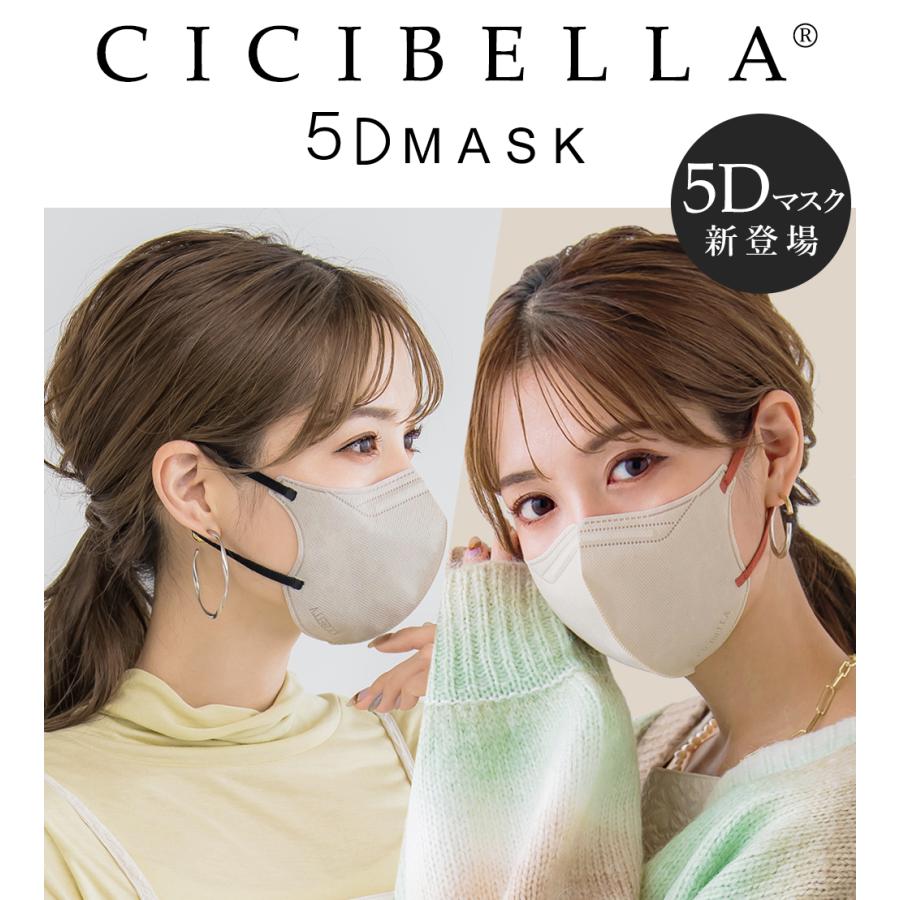 24時間限定価格! 冷感マスク シシベラ マスク 3dマスク バイカラーマスク 使い捨て 不織布 マスク ひんやり 接触冷感 涼しいマスク cicibella ひんやり 20枚