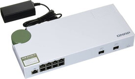 QNAP(キューナップ)10GbE + 2.5Gbe L2 Webマネージドスイッチ 2つの10GbE SFP+ポート、8つの2.5GbE RJ45ポート QSW-M2108-2S