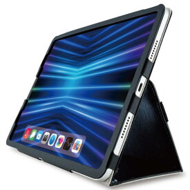 エレコム iPad Pro 11 第4世代 （2022年） ケース カバー フラップケース 2アングル ソフトレザー素材 ブラック TB-A22PMPLFBK