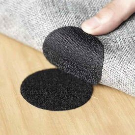 Removable Sticky Pads Non-DeformingInterlocking Tape Round Double Sided Sticky Pads Reusable Hook and Loop Strips for Home Office Rug Use (5 sets)