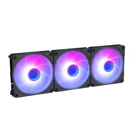 オウルテック PCケースファン 3個セット ARGB LED内蔵 アドレサブル RGB デイジーチェーン PWM 静音 冷却 ブラック OWL-FS1225ARGB