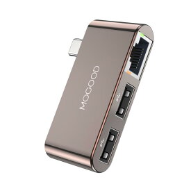 MOGOOD USB Cからイーサネットアダプタ、RJ 45 100/10 Mbps付きUSB Cハブ、USB 2.0ポート2個付きLANネットワークアダプタ、MacBook Pro/Air、iPad Pro、Surfaceノートパソコン、Chromebook、XPSなどに適用