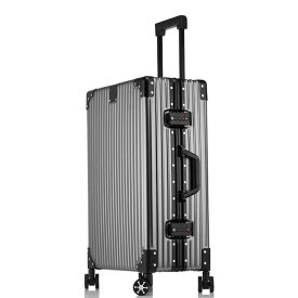 [Essgudo] スーツケース キャリーケース キャリーバッグ オールアルミ合金 耐衝撃 超軽量 大型 静音 ダブルキャスター TSAロック アルミ合金ボディ大容量 海外旅行 ビジネス 出張