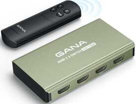 HDMI切替器 4K@60Hz GANA HDMIセレクター リモコン付き アルミニウム合金製 3D HDCP2.2 HDR対応 Xbox PS5/4/3 Fire Stick Roku Blu-Rayプレーヤー テレビ プロジェクター等に適用