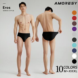 AMORESY アモレシー 公式 クラッシックブリーフ メンズ下着 ブリーフ ショーツ インナー 快適 無地 伸縮 光沢 通気性 Eros エロス 10色