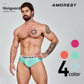 AMORESY アモレシー 公式 Vanguardメンズ下着 ブリーフ ビキニ 競パン Sliktex Classic 極薄シースル 吸湿通気 UV防止 夏用 セクシー