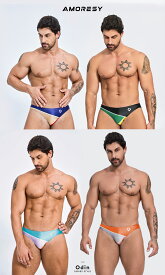 AMORESY アモレシー 公式 競パン スイミングブリーフ 水着パンツ ビキニ Sliktex Classic UV防止 夏用 吸湿通気 混合色 バイカラー 男性下着 Odinシリーズ