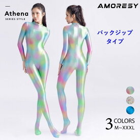 NEW ~AMORESY アモレシー 公式 キャットスーツ ボディースーツ 全身タイツ 上下一体型 男女兼用 Sliktex Classic UV防止 吸湿通気 Athena アテナパターンデザイン ゼンタイ コスプレ