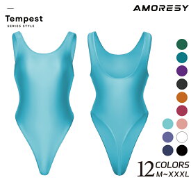 AMORESY アモレシー 公式 Tempest テンペストシリーズ スーパーハイレグ Tバック 水着レオタード 競泳水着風 ワンピース 高光沢 ボディスーツ