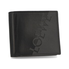 【新品】 ロエベ LOEWE 財布 二つ折り財布 小銭入れなし C314302X01 メンズ アントラシット/ブラック 折りたたみ財布 レザー 本革 ブラック ロゴ アナグラム