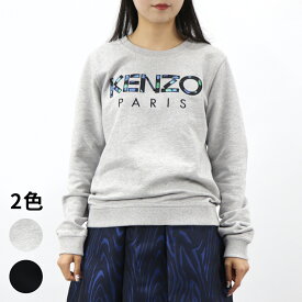 【新品】 ケンゾー KENZO トップス F962SW707962 レディース グレー ブラック クルーネック ロゴ