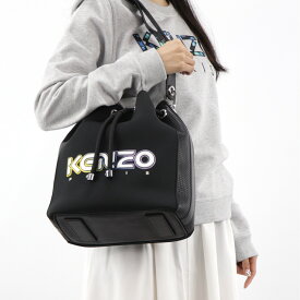 【新品】 ケンゾー KENZO バッグ ショルダーバッグ FA52SA401F01 99 ユニセックス ブラック メンズ レディース バケツ型 巾着 ロゴ レインボー