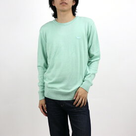 【新品】 メゾン キツネ MAISON KITSUNE IU00508KT1058 P322 UNISEX TONAL FOX PATCH REGULAR R-NECK PULLOVER ニット セーター ミントグリーン ユニセックス コットン ウール