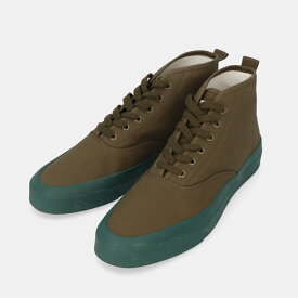 【新品】 メゾン キツネ MAISON KITSUNE HU04735WW0041 BOLD SOLE SNEAKERS スニーカー ハイカット レースアップ FOREST ダークグリーン カーキ ロゴ キャンバス ラバー シューズ 靴 メンズ レディース ユニセックス