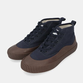 ＼決算セール／【新品】 メゾン キツネ MAISON KITSUNE HU04736WW0042 BOLD SOLE SNEAKERS スニーカー ハイカット レースアップ ネイビー ブラウン ロゴ キャンバス ラバー シューズ 靴 ロゴ メンズ レディース ユニセックス