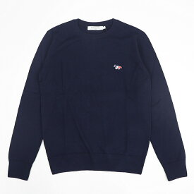 【新品】 メゾン キツネ MAISON KITSUNE ニット セーター FU00501KT1036 P480 ユニセックス ネイビー フォックス フォックス ワンポイント シンプル メンズ レディース