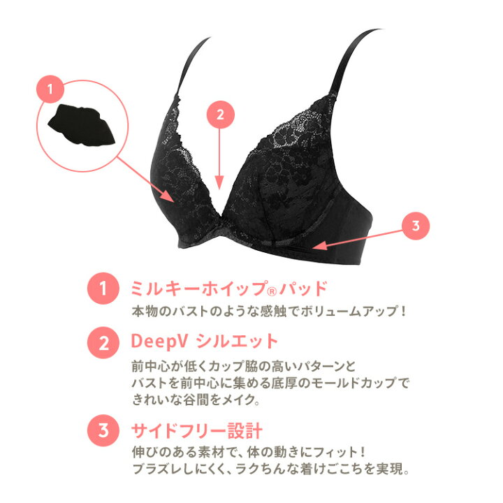 楽天市場】【楽天限定タイムセール】[アモスタイル]夢みるブラ DeepV 