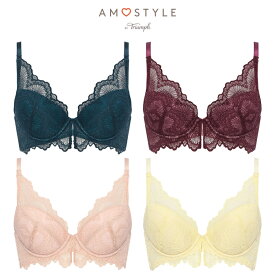 [アモスタイル]Daily AMOSTYLE 3,4カップブラ ブラ＆ショーツセット ウェーブラティス【B,C,D,E,Fカップ】 AMST527 WHU + Hikini JX