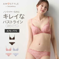 【楽天限定タイムセール】[アモスタイル]夢みるブラ ノンワイヤー ブラ＆ショーツセット デイジーシャワ…