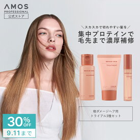 ＼ 30%OFF 閉店セール ／ AMOS アモス リペアシカ トライアル3種キット 使い切り 旅行用 お試し トラベルサイズ ダメージヘア用 傷んだ髪 プロテイン CMC セラミド 韓国 ヘアケア アモスプロフェッショナル