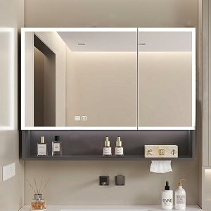 アルミニウム スマート キャビネット デフォッギング キャビネット スマート調光機能浴室ミラー 洗面鏡ミラー キャビネット LED 照明ミラー キャビネット浴室デフォッギング照明収納キャビ