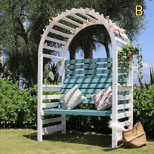 ベンチシート付きソリッドウッドガーデンアーチハウス、ガーデンベンチ 屋外 ベンチバルコニーシンプルダブルパークチェア、防水性と耐日光性 防蝕木材 屋根付き 耐荷重600kg 屋外ウェデ
