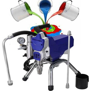 エアレスペイントスプレー、2.0L/min電動ペイントスプレーガンキット、調整可能なスプレー圧力、エアレス壁ペイントスプレーガン、壁天井/木材金属塗装用