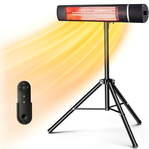 ハロゲン ヒーター 屋外 ヒーター パティオヒーター 自立型/傘掛け/壁掛け 式 屋外電気ヒーター 壁掛 けヒーター 防水 3種類の暖房設定 赤外線ストーブ 暖房 暖房器具 過熱保護 高速暖房 業