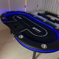 高級 ポーカー テーブル 競技用テーブル LEDライトポーカーテーブル 折りたたみテーブル 折りたたみ脚 チ…
