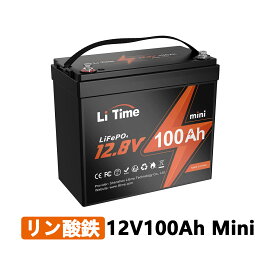 LiTime 12V 100Ah mini リン酸鉄リチウムイオンバッテリー 35％小型化 20％軽量化 アップグレード100AのBMS 最大15000サイクルで最大10年間の耐久性 1280Wh RV、ソーラー、トローリングモーターに適用