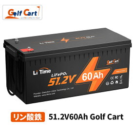 【ゴルフカート用】LiTime 51.2V 60Ah ゴルフカート用リン酸鉄リチウムイオンバッテリー 4000回以上サイクル 2Cレートセル 1228Whのエネルギー 120ABMS 船外機 エレキ 低速車 ATV 電動シャトルバス 電動三輪車 家庭用蓄電