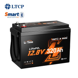 ＼10倍ポイントバック★クーポンあり／【コンパクトなのに圧倒的パワー】LiTime 12V 320Ah Mini リン酸鉄リチウムイオンバッテリー Bluetoothでリモート管理 4096Wh電力量 200A連続出力電流 小型 IP65 4P4S拡張可能 LiFePO4 キャンピングカー 車中泊 オフグリッド 太陽光発電