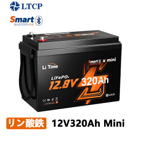 【コンパクトなのに圧倒的パワー】LiTime 12V 320Ah Mini リン酸鉄リチウムイオンバッテリー Bluetoothでリモート管理 4096Wh電力量 200A連続出力電流 小型 IP65 4P4S拡張可能 LiFePO4 キャンピングカー 車中泊 オフグリッド 太陽光発電