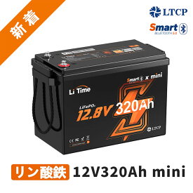 【新入荷&コンパクト パワー】LiTime 12V 320Ah Mini Bluetooth リン酸鉄リチウムイオンバッテリー Bluetooth機能でリモート管理 4096Wh電力量 200A連続出力電流 小型 IP65防水 4P4S拡張可能 LiFePO4バッテリー キャンピングカー車中泊