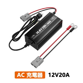 【3周年祭限定】LiTime 12V 20A リン酸鉄リチウムバッテリー専用充電器 リン酸鉄リチウムイオンバッテリーに適合したAC-DCスマートな充電器 PSE認証取済
