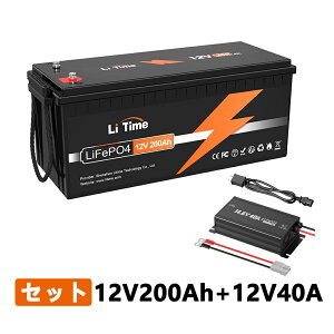 LiTime 12V 200Ah _S`ECIobe[ 14.6V40Ap[d Zbg 100ABMS 0.2C[d[g 4000ȏTCN  ɗDLiFePO4obe[
