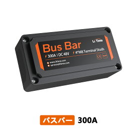 LiTime 300A バスバーターミナルブロック DC 12V-48V 高耐久 配電ブロック 5/16インチM8 * 4ターミナルスタッド付き ?バスバーボックス バッテリージャンクションブロ 1年保証付き(クロ)