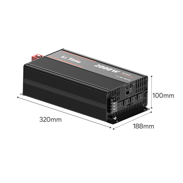 楽天市場】＼楽天1位／LiTime 12V 2000W 純正弦波 インバーター 正弦波 
