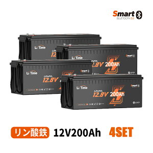 yPACK2/PACK4zyቷیzLiTime 12V 200Ah _S`ECIobe[ Bluetooth@\ 100A[dd 2560Whd͗ 4000+TCN ቷیt X}[g LsOJ[ Ԓ g[O
