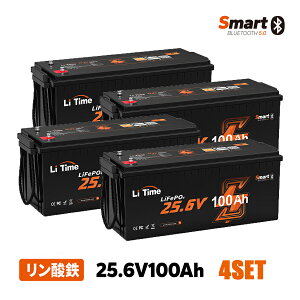 yPACK2/PACK4 zyBluetoot@\zLiTime 24V 100Ah g[O[^[p_S`ECIobe[ Bluetoot@\&ቷیt 2560WhGlM[ \[[nEX Lv RV }obe[ 