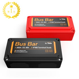 LiTime 300A バスバー ターミナルブロック DC 12V-48V 高耐久 配電ブロック 5/16インチM8 * 4ターミナルスタッド付き ?バスバーボックス バッテリージャンクションブロ 1年保証付き(セット)
