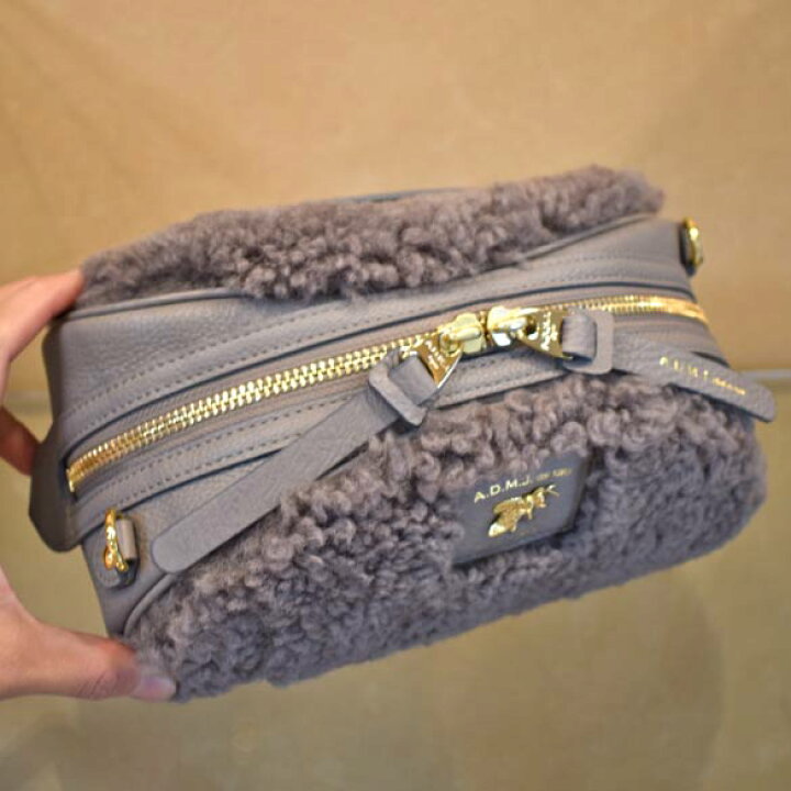 楽天市場】ADMJ ムートン ラウンドアクセント ショルダーバッグ 19cm 