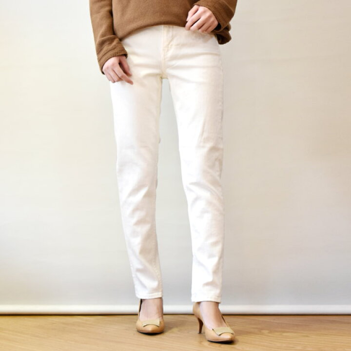 楽天市場】YANUK ヤヌーク RUTH スリムテーパード ホワイト(yn010  