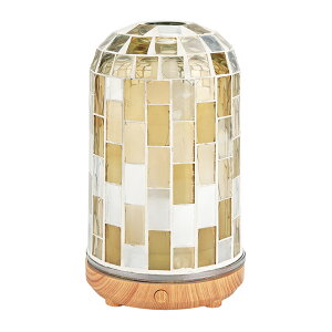 カレード アロマ 加湿器 アロマディフューザー 超音波式 超音波振動式 ディフューザー アロマランプ 間接照明 USB 自動停止 ガラス おしゃれ LED ランプ モザイク レッド イエロー ブルー USB給
