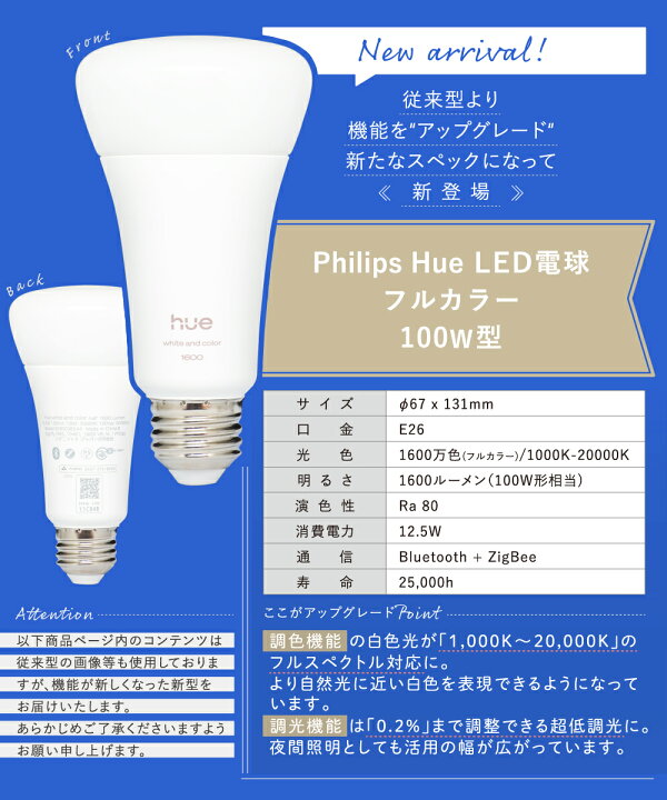 楽天市場】【Philips Hue】 LED電球 スマートライト LED 電球 E26 12.5 