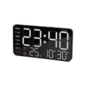 【SLOWER】置き時計 壁掛け 時計 デジタル時計 おしゃれ デジタルクロック LED 目覚まし時計 アラーム 目覚まし スヌーズ 日付 室温 温度計 静音 インテリア リビング 寝室 子供部屋 シンプル