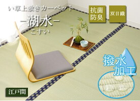 【ポイント最大21.5倍＋クーポン】い草 上敷き い草上敷 はっ水 カーペット 無地 『撥水 湖水』 江戸間4.5畳(約261×261cm）