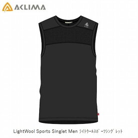 アクリマ ACLIMA LightWool Sports Singlet Men ライトウール スポーツ シングレット Jet Black メンズ