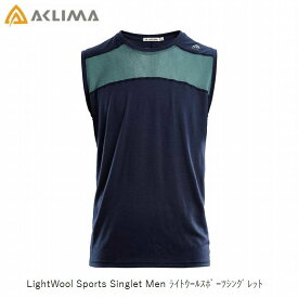 アクリマ ACLIMA LightWool Sports Singlet Men ライトウール スポーツ シングレット NavyB メンズ