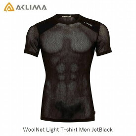 アクリマ ACLIMA WoolNet Light T-Shirt Men ウールネットライト T シャツ ウール インナー Jet Black